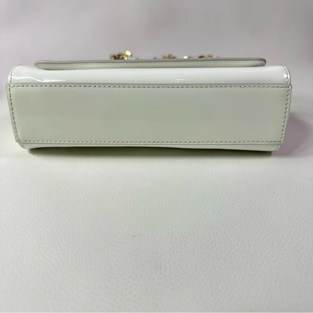 NEW Dolce & Gabbana Sicily East West Satchel Patent Leather w/ Polka Dot Scarf - Picture 6 of 9